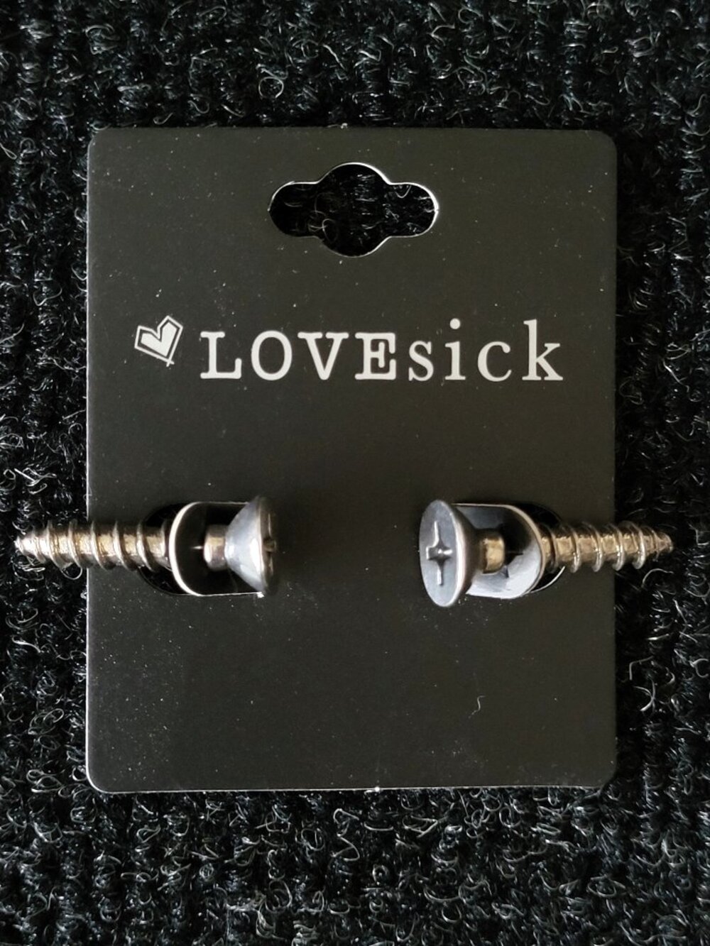 ⚡ 2/$20⚡*NEW* LOVESICK Silver Screw Tunnel Earrings Hot Topic